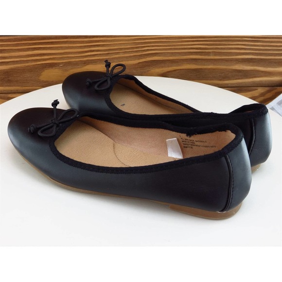 Cat & Jack Sz 4 Shoes Girls Youth Ballet Black Synthetic Slip On - Picture 8 of 10